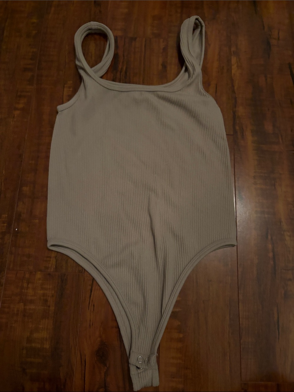 Pink Rose Taupe Ribbed Bodysuit